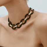 Ebony Wood Elliptic Necklace gembea jewelry
