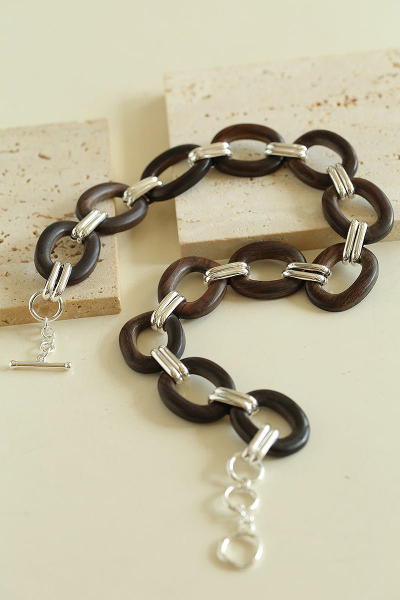 Ebony Wood Elliptic Necklace gembea jewelry