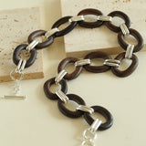 Ebony Wood Elliptic Necklace gembea jewelry