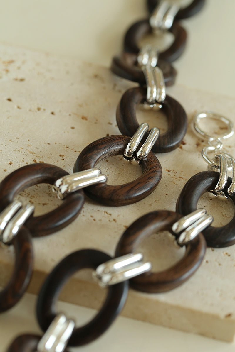 Ebony Wood Elliptic Necklace gembea jewelry