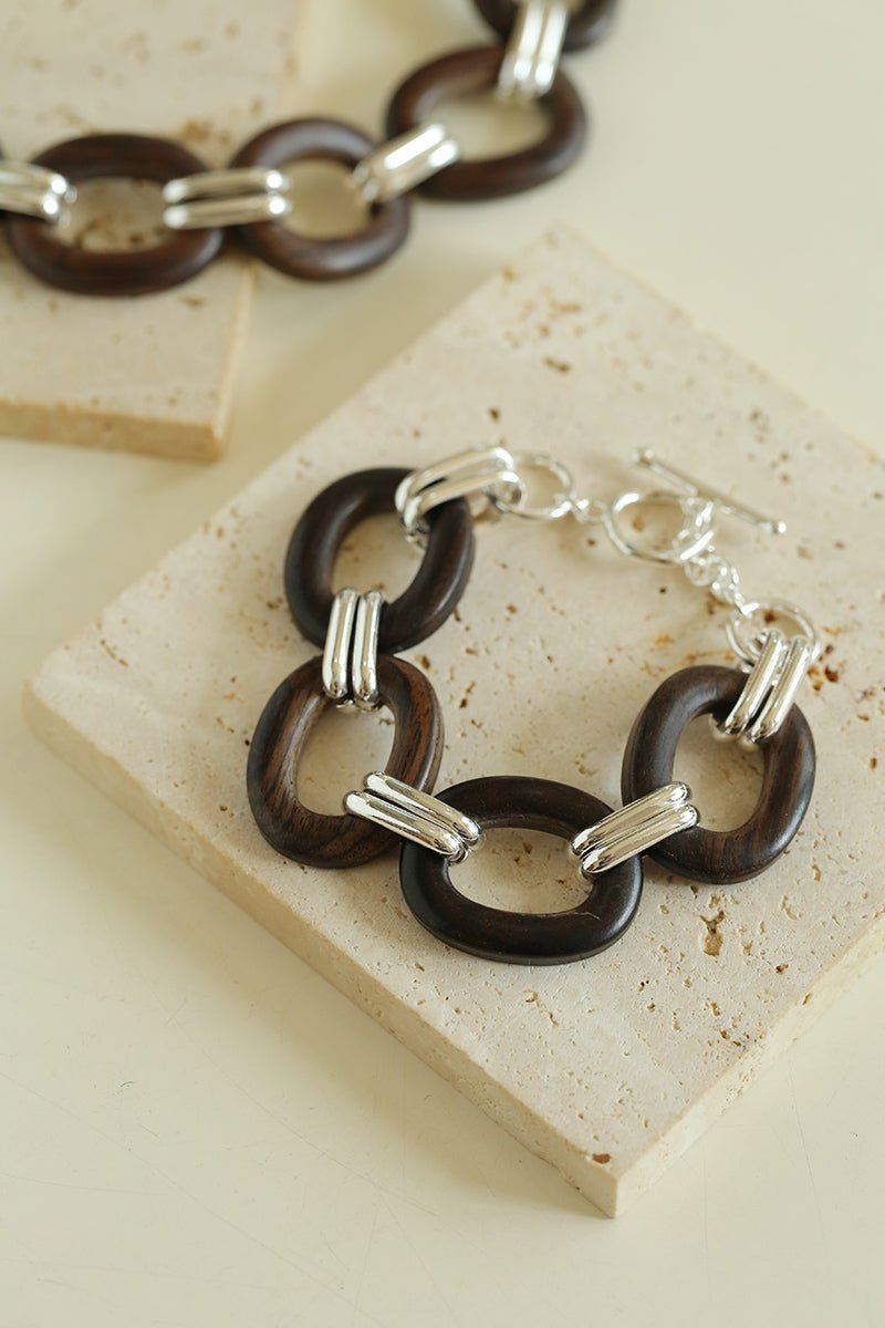 Ebony Wood Elliptic Necklace gembea jewelry