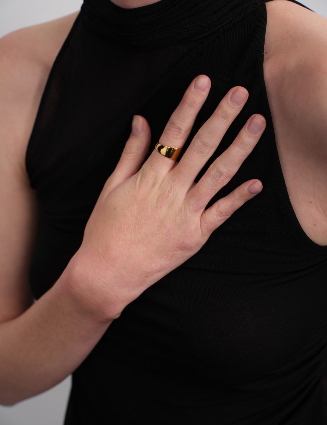 Eclipse Geometrically Open Ring-Gold gembea jewelry