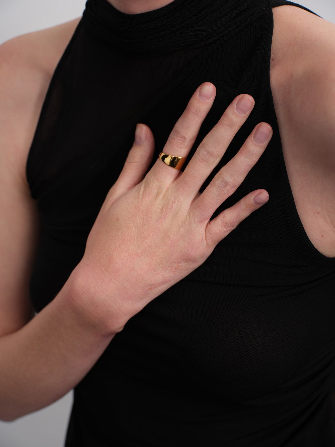 Eclipse Geometrically Open Ring-Gold gembea jewelry