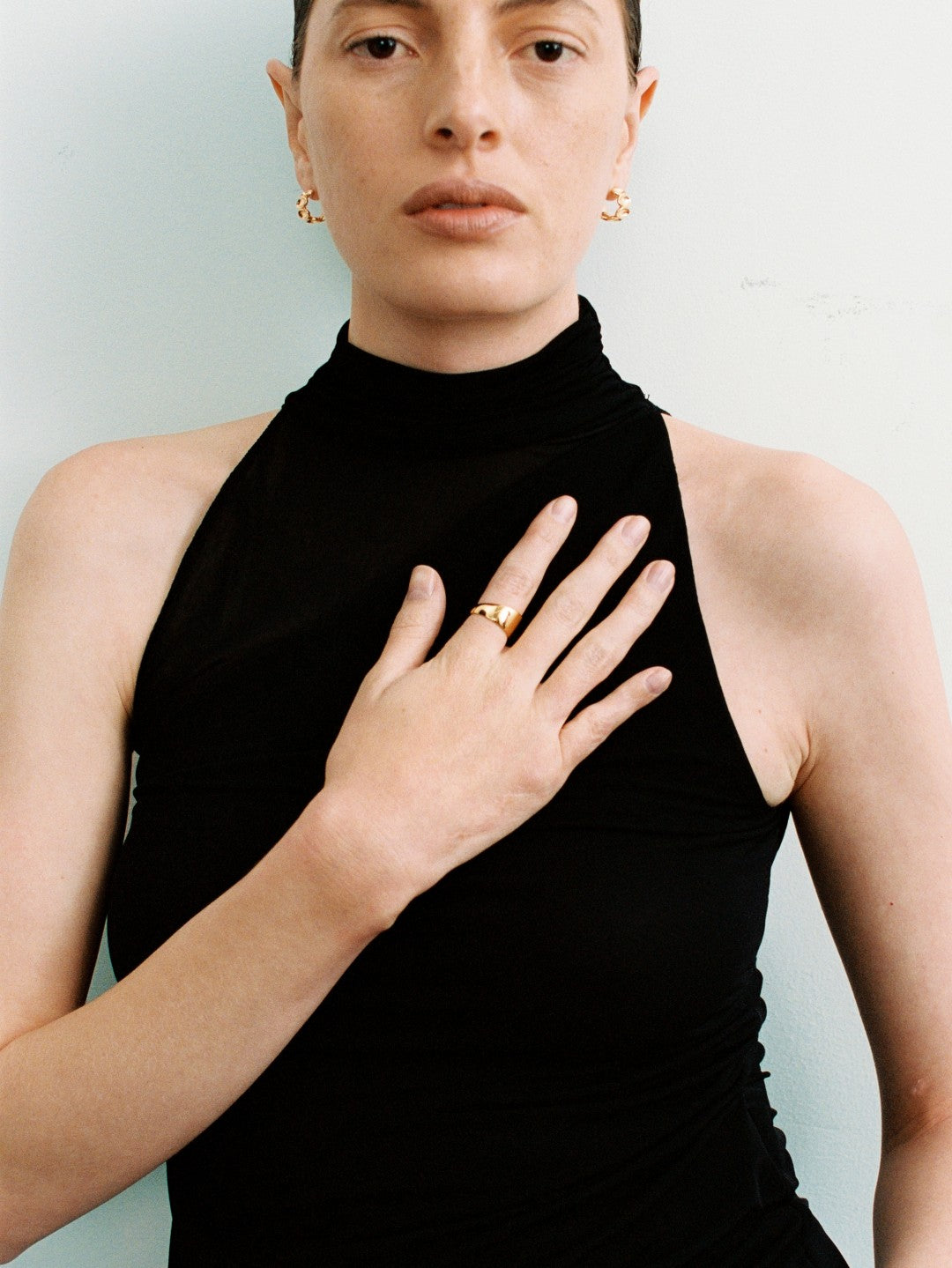 Eclipse Geometrically Open Ring-Gold gembea jewelry