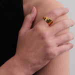 Eclipse Geometrically Open Ring-Gold gembea jewelry