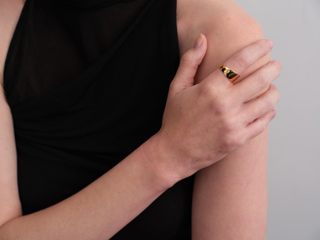 Eclipse Geometrically Open Ring-Gold gembea jewelry