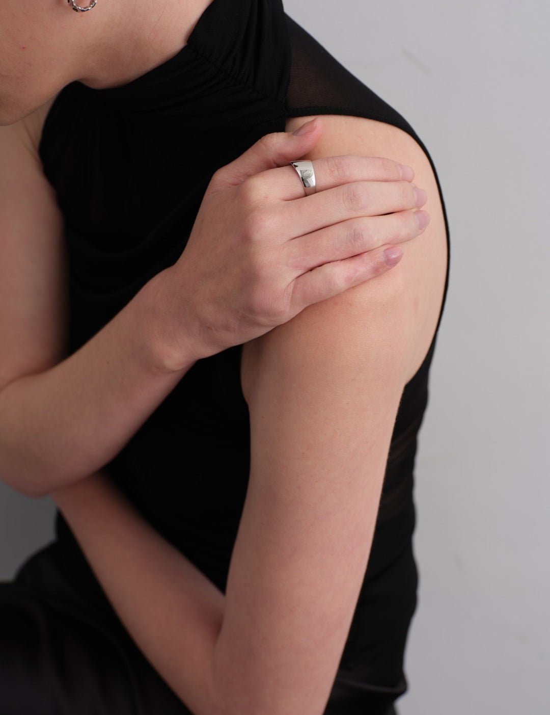 Eclipse Geometrically Open Ring-Silver