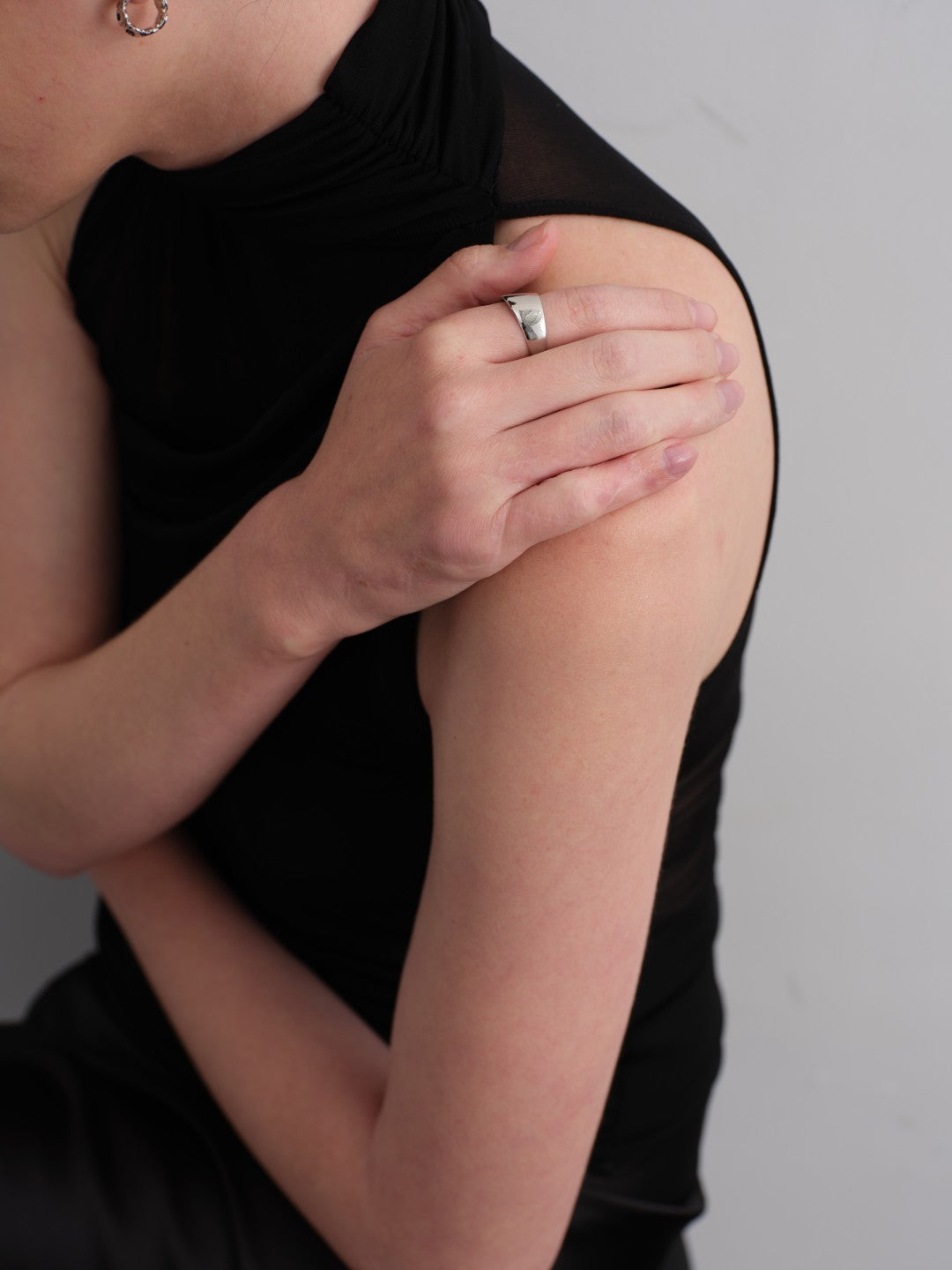 Eclipse Geometrically Open Ring-Silver