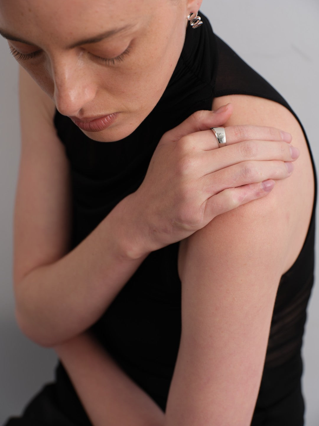 Eclipse Geometrically Open Ring-Silver GEMBEA JEWELRY