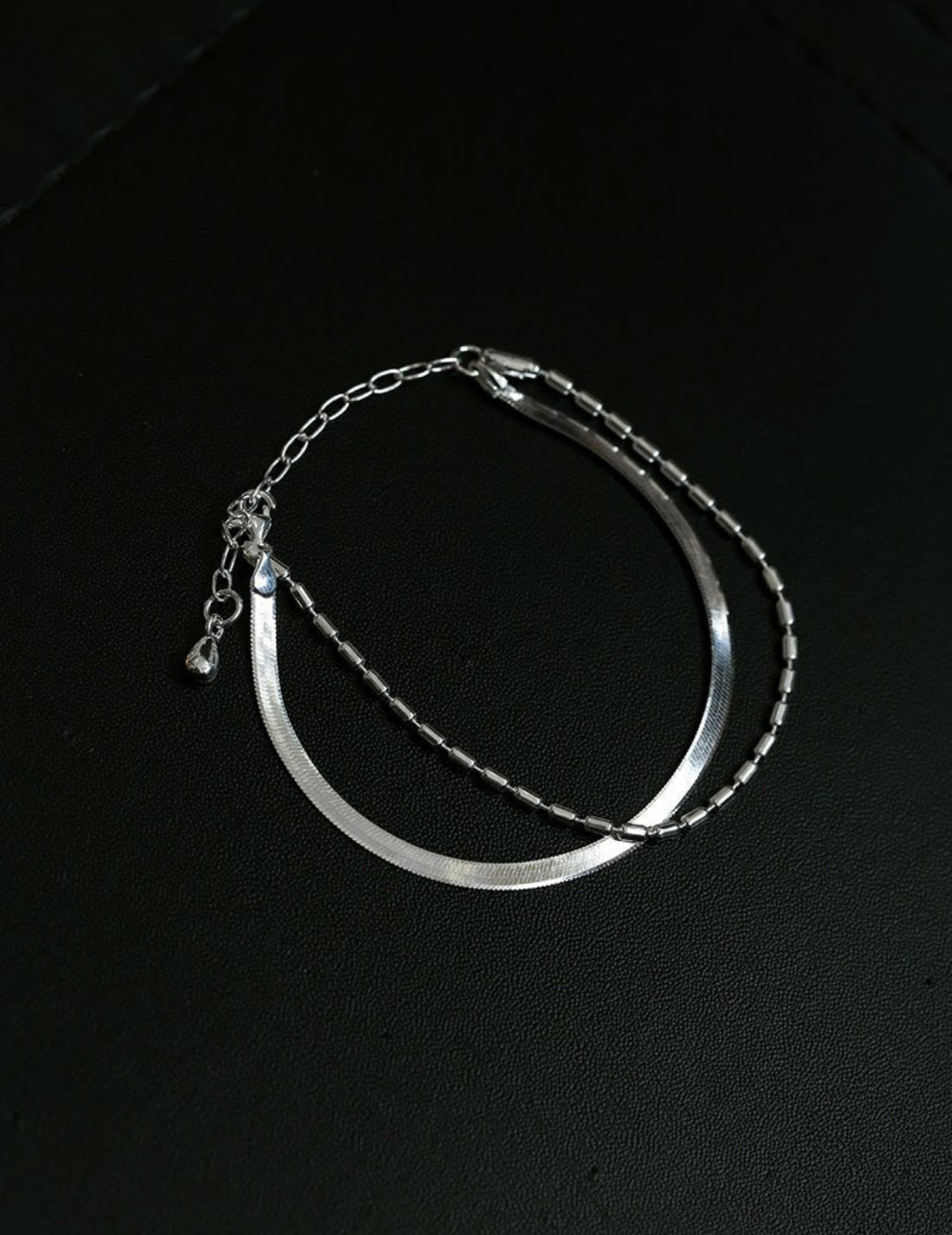 Effortless Layers Silver Double Chain Bracelet GEMBEA JEWELRY
