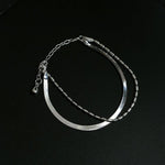 Effortless Layers Silver Double Chain Bracelet GEMBEA JEWELRY