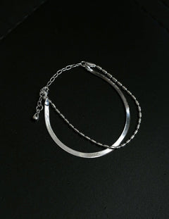 Effortless Layers Silver Double Chain Bracelet GEMBEA JEWELRY