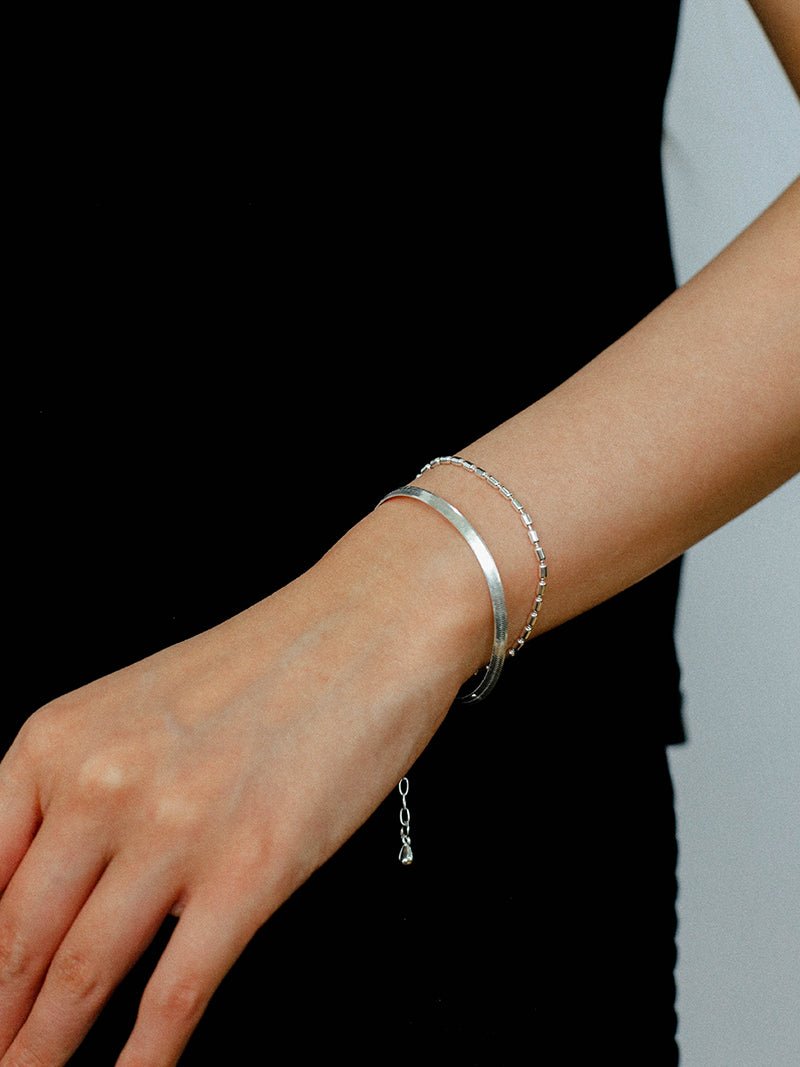 Effortless Layers Silver Double Chain Bracelet GEMBEA JEWELRY