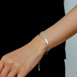 Effortless Layers Silver Double Chain Bracelet GEMBEA JEWELRY