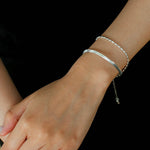 Effortless Layers Silver Double Chain Bracelet GEMBEA JEWELRY