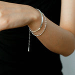 Effortless Layers Silver Double Chain Bracelet GEMBEA JEWELRY