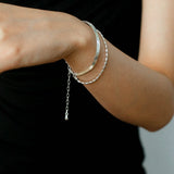 Effortless Layers Silver Double Chain Bracelet GEMBEA JEWELRY