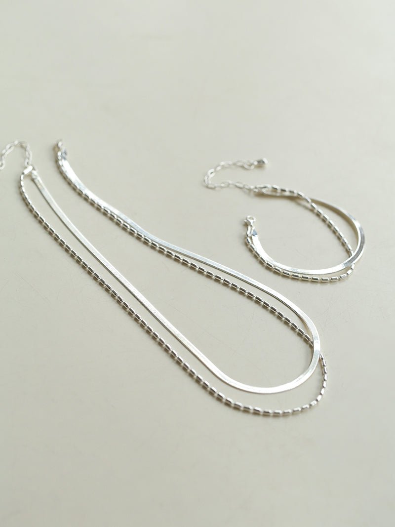 Effortless Layers Silver Double Chain Bracelet GEMBEA JEWELRY