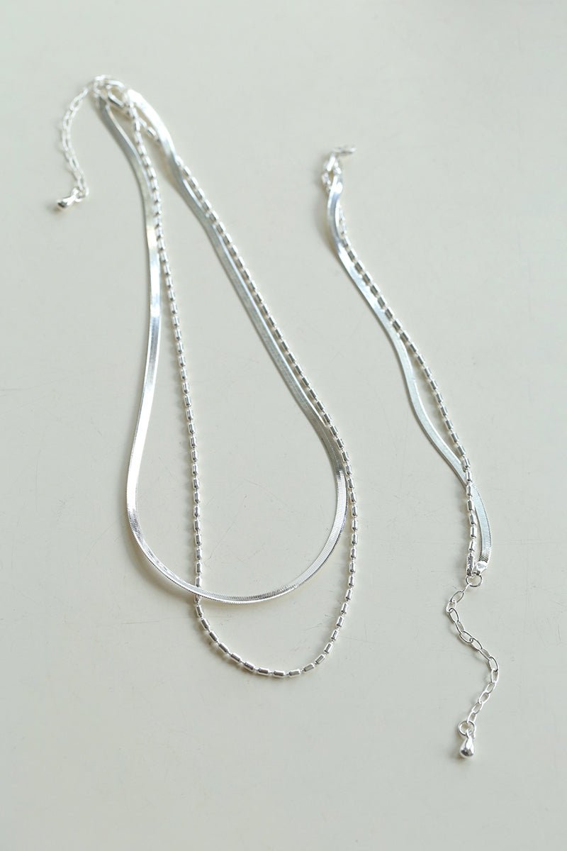 Effortless Layers Silver Double Chain Bracelet GEMBEA JEWELRY