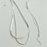 Effortless Layers Silver Double Chain Bracelet GEMBEA JEWELRY