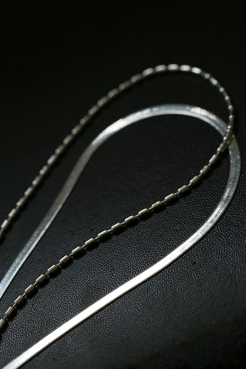 Effortless Layers Silver Double Chain Necklace GEMBEA jewelry