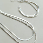Effortless Layers Silver Double Chain Necklace GEMBEA jewelry
