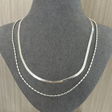 Effortless Layers Silver Double Chain Necklace GEMBEA jewelry