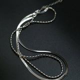 Effortless Layers Silver Double Chain Necklace GEMBEA jewelry