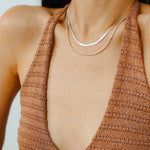 Effortless Layers Silver Double Chain Necklace GEMBEA jewelry