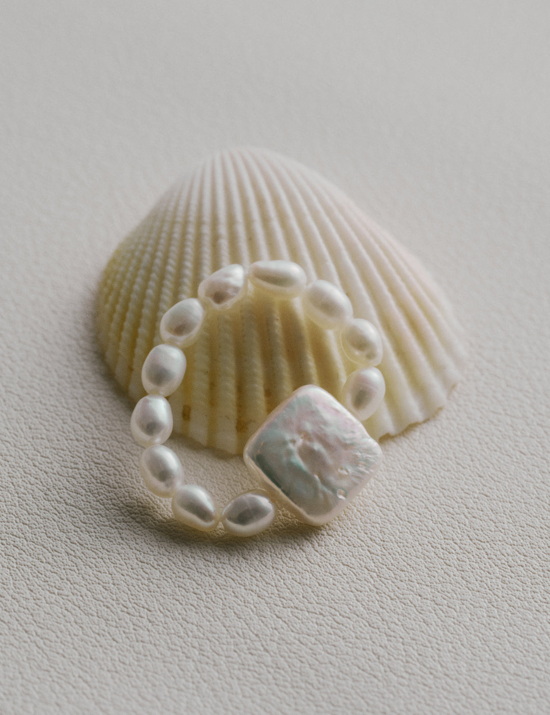 Elastic Baroque Pearl Beaded Ring-C GEMBEA JEWELRY
