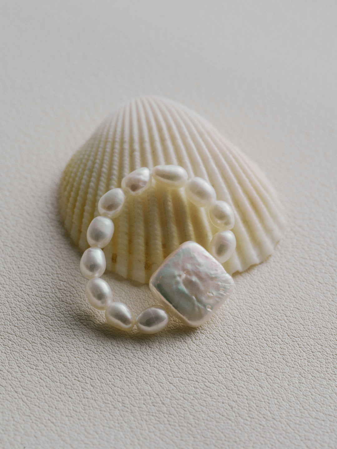 Elastic Baroque Pearl Beaded Ring-C GEMBEA JEWELRY