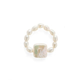 Elastic Baroque Pearl Beaded Ring-C GEMBEA JEWELRY