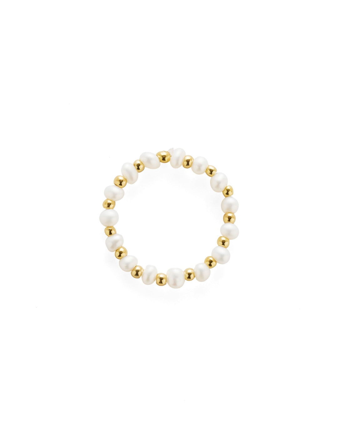 Elastic Gold Bean Freshwater Pearl Ring-D gembea jewelry