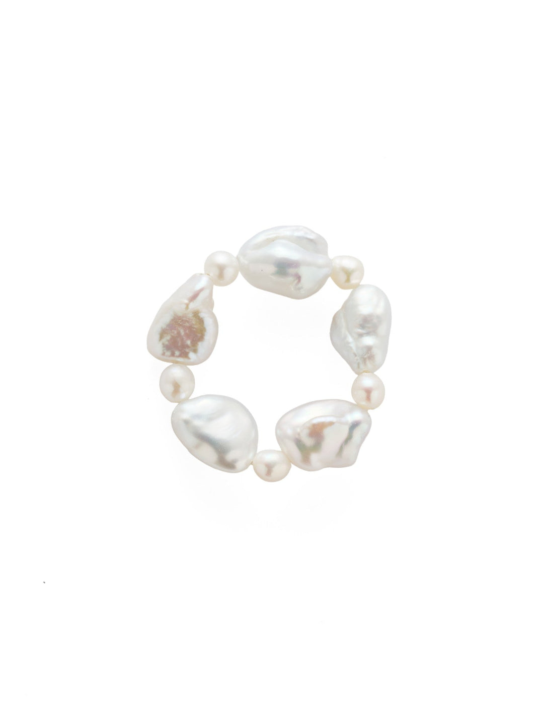 Elastic Irregular Baroque Pearl Ring-B gembea jewelry
