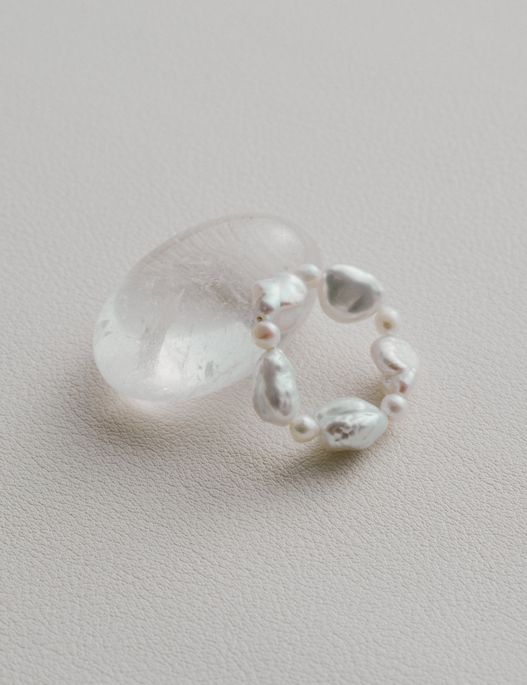 Elastic Irregular Baroque Pearl Ring-B gembea jewelry