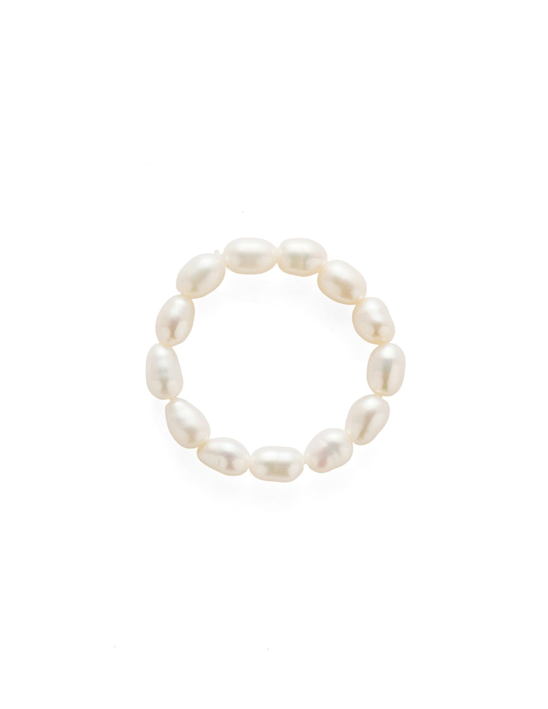 Elastic Irregular Rice Pearl Ring-A gembea jewelry