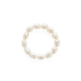 Elastic Irregular Rice Pearl Ring-A gembea jewelry
