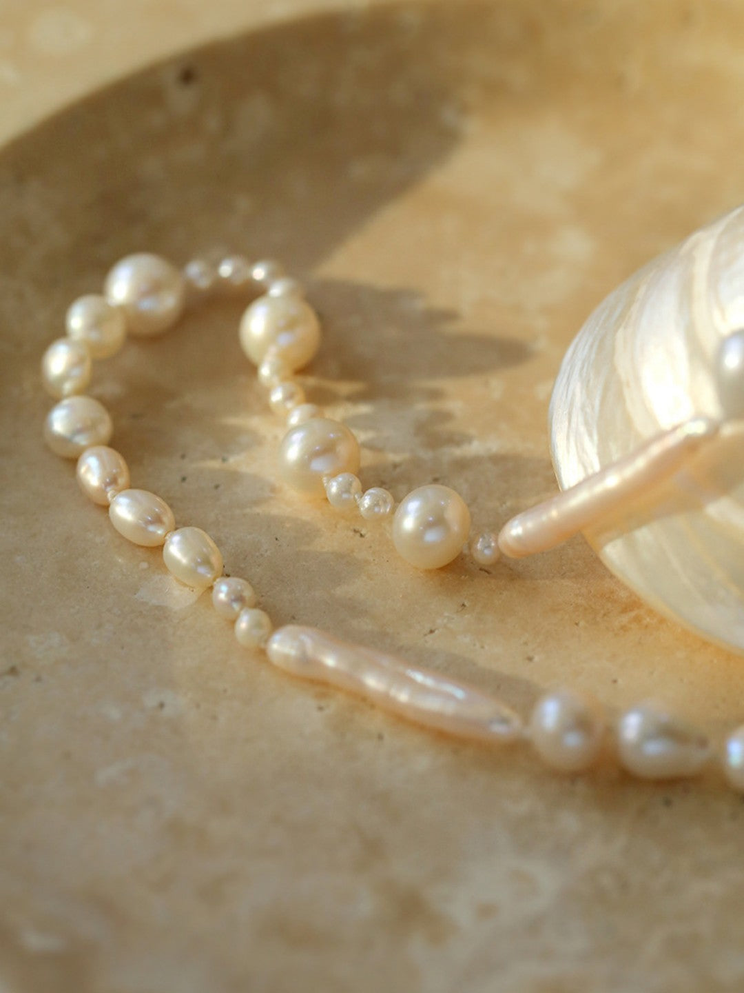 Elegant Irregular Baroque Pearl Necklace GEMBEA JEWELRY