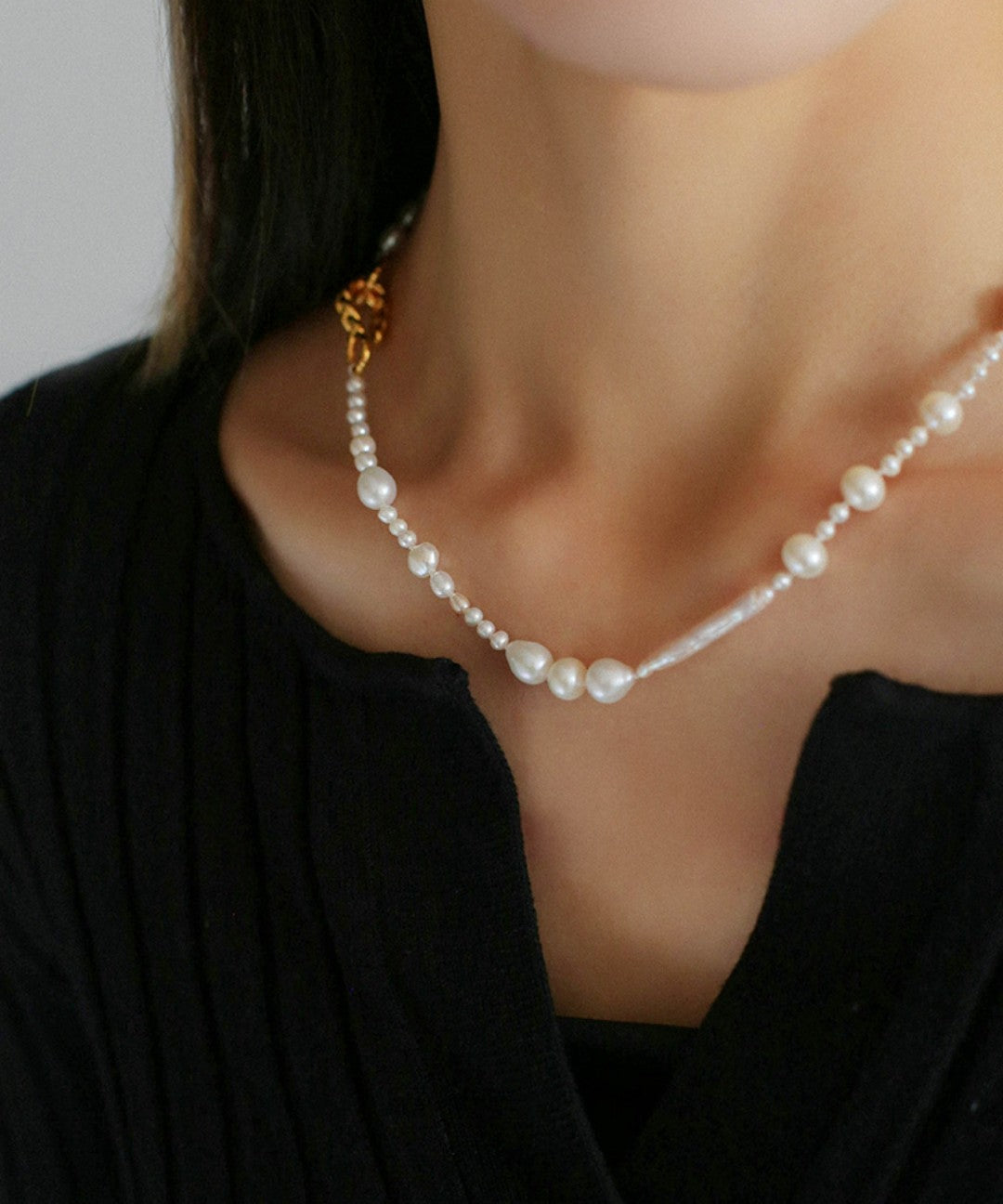 Elegant Irregular Baroque Pearl Necklace GEMBEA JEWELRY