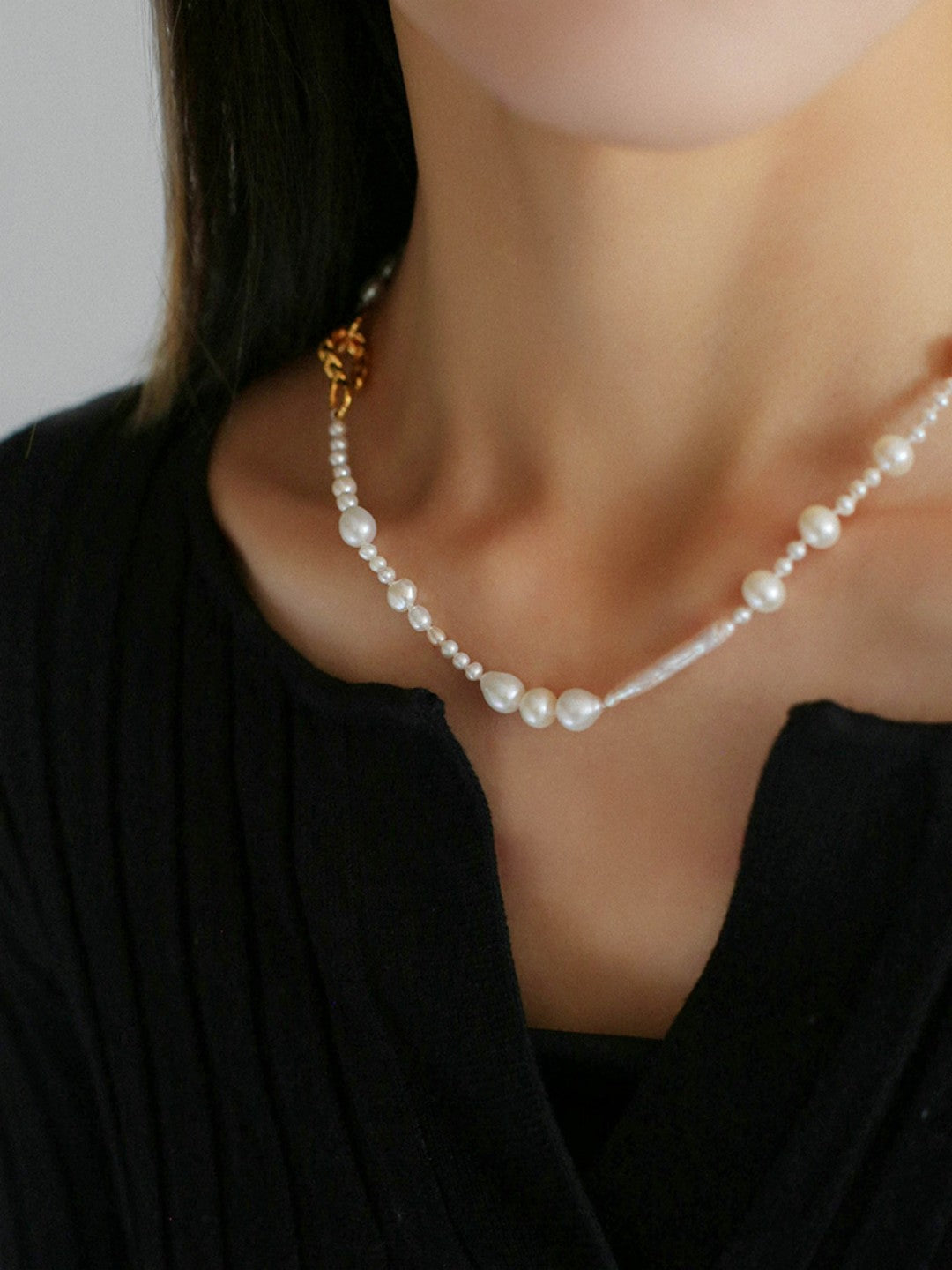 Elegant Irregular Baroque Pearl Necklace GEMBEA JEWELRY