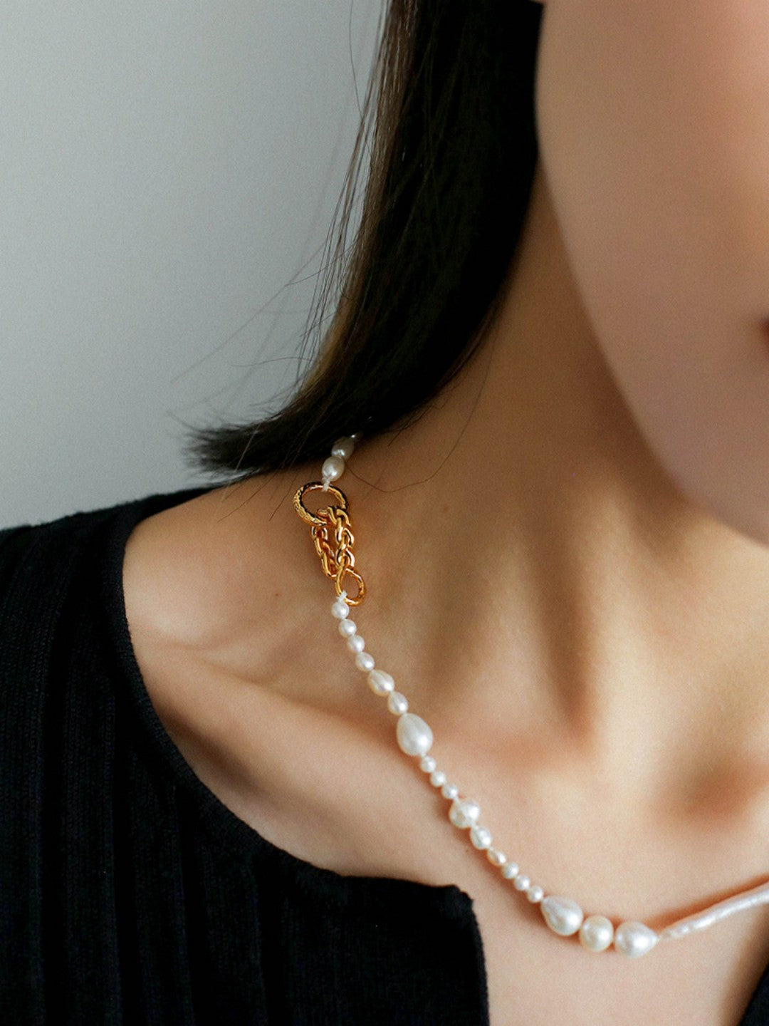 Elegant Irregular Baroque Pearl Necklace GEMBEA JEWELRY