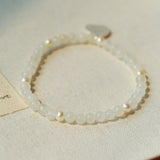 Elegant Pearl Moonstone Amethyst Bead Stretch Bracelet gembea jewelry