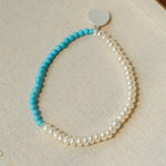 Elegant Pearl Moonstone Amethyst Bead Stretch Bracelet gembea jewelry