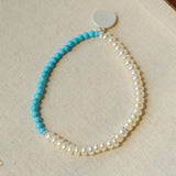 Elegant Pearl Moonstone Amethyst Bead Stretch Bracelet gembea jewelry