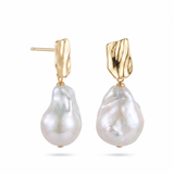 Elegant Baroque Pearl Drop Earrings gembea jewelry