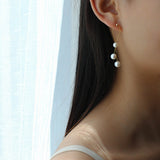 Elegant Gold Wire Pearl Earrings Gembea jewelry