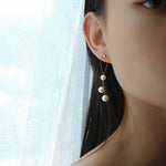 Elegant Gold Wire Pearl Earrings Gembea jewelry