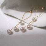 Elegant Gold Wire Pearl Earrings Gembea jewelry