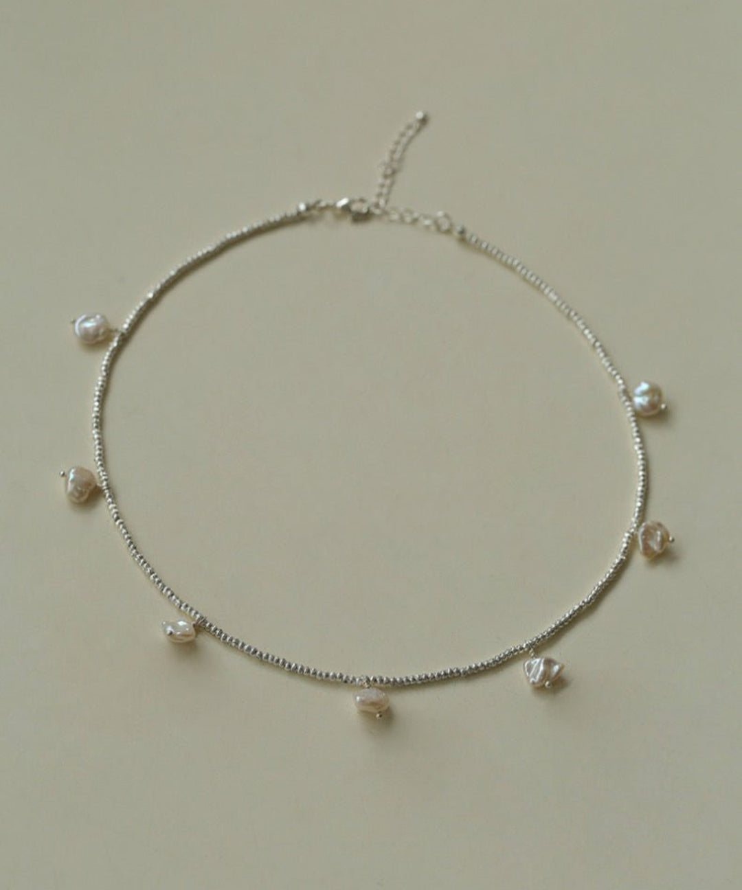 Elegant Silver Beads Pearl Pendant Necklace gembea jewelry