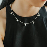 Elegant Silver Beads Pearl Pendant Necklace gembea jewelry